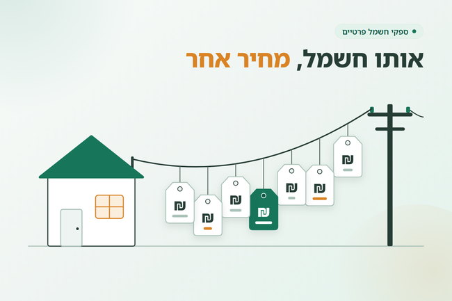 קו חשמל אחד שמגיע לבית ושבעה תגי מחיר לצידו - ספקי החשמל הפרטיים